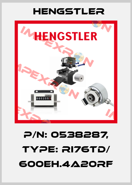 p/n: 0538287, Type: RI76TD/ 600EH.4A20RF Hengstler