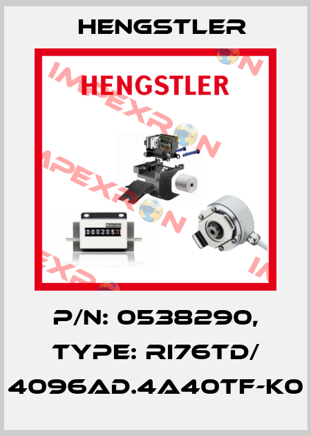 p/n: 0538290, Type: RI76TD/ 4096AD.4A40TF-K0 Hengstler