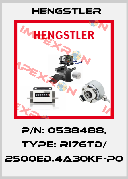 p/n: 0538488, Type: RI76TD/ 2500ED.4A30KF-P0 Hengstler