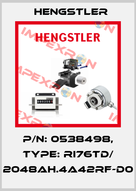 p/n: 0538498, Type: RI76TD/ 2048AH.4A42RF-D0 Hengstler