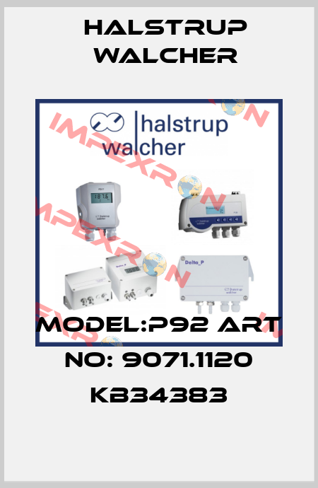 Model:P92 Art No: 9071.1120 KB34383 Halstrup Walcher
