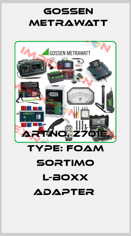 Art.No. Z701E, Type: Foam SORTIMO L-BOXX Adapter  Gossen Metrawatt