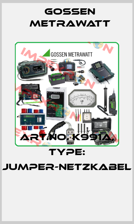 Art.No. K991A, Type: Jumper-Netzkabel  Gossen Metrawatt