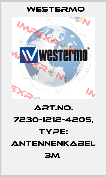 Art.No. 7230-1212-4205, Type: Antennenkabel 3m  Westermo