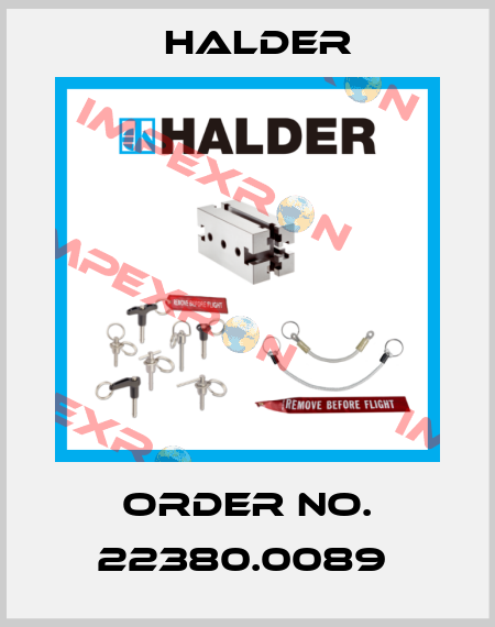 Order No. 22380.0089  Halder