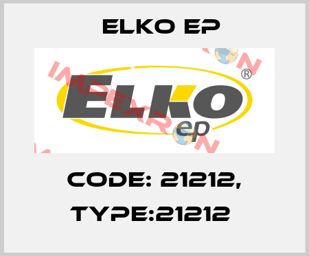 Code: 21212, Type:21212  Elko EP