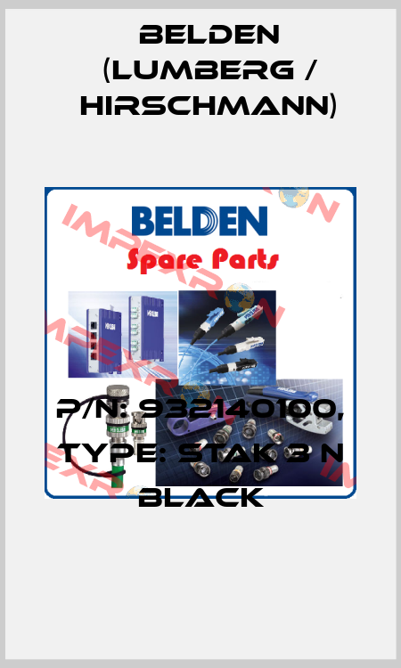 P/N: 932140100, Type: STAK 3 N black Belden (Lumberg / Hirschmann)