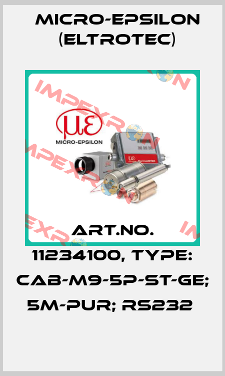 Art.No. 11234100, Type: CAB-M9-5P-St-ge; 5m-PUR; RS232  Micro-Epsilon (Eltrotec)