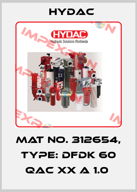 Mat No. 312654, Type: DFDK 60 QAC XX A 1.0  Hydac
