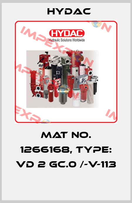 Mat No. 1266168, Type: VD 2 GC.0 /-V-113  Hydac