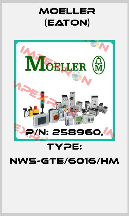 P/N: 258960, Type: NWS-GTE/6016/HM  Moeller (Eaton)