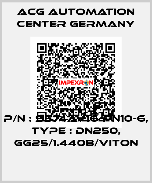 P/N : S574AV16-PN10-6, Type : DN250, GG25/1.4408/VITON ACG Automation Center Germany
