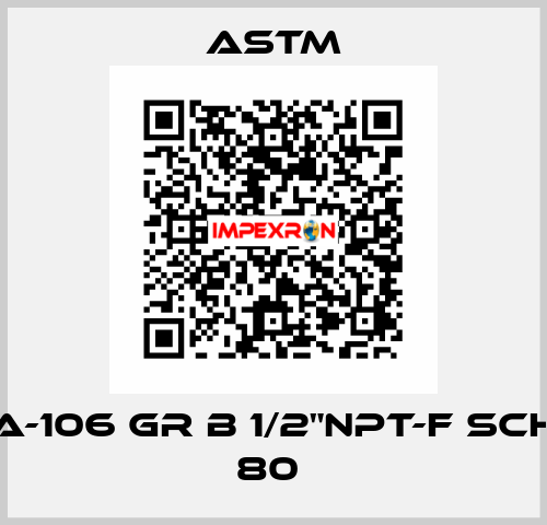 A-106 GR B 1/2"NPT-F SCH 80  Astm
