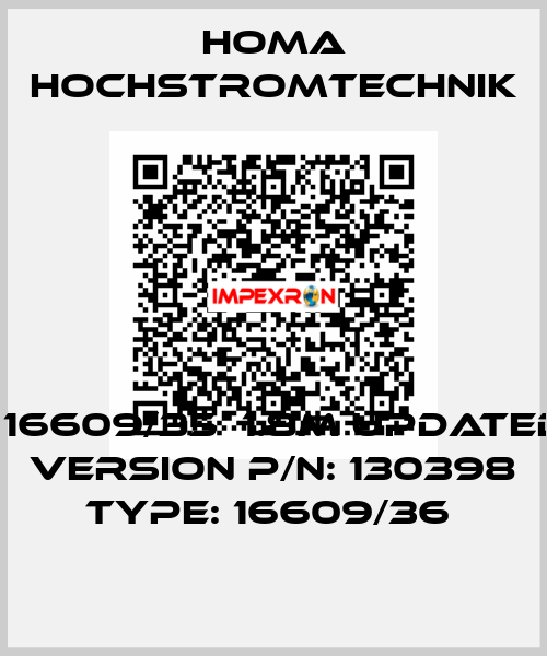 ＃16609/35　1.8m updated version P/N: 130398 Type: 16609/36  HOMA Hochstromtechnik