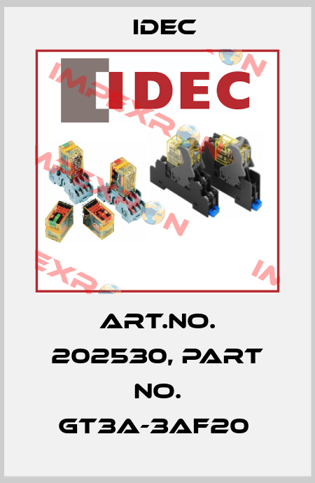 Art.No. 202530, Part No. GT3A-3AF20  Idec