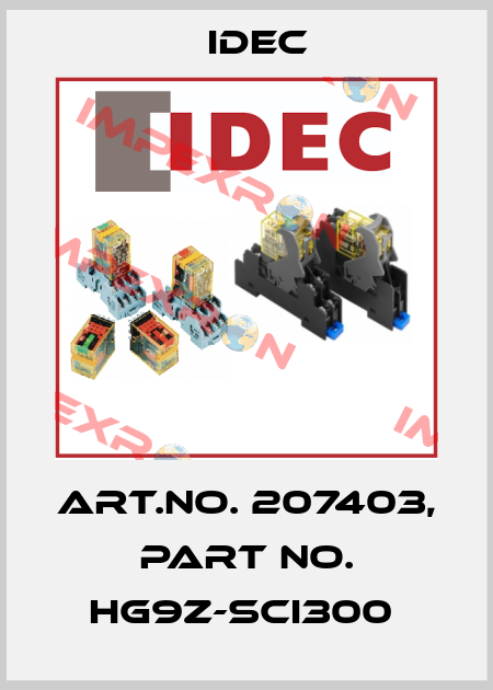 Art.No. 207403, Part No. HG9Z-SCI300  Idec