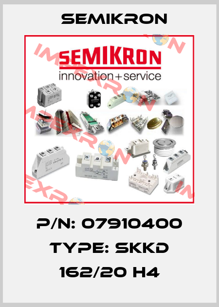 P/N: 07910400 Type: SKKD 162/20 H4 Semikron