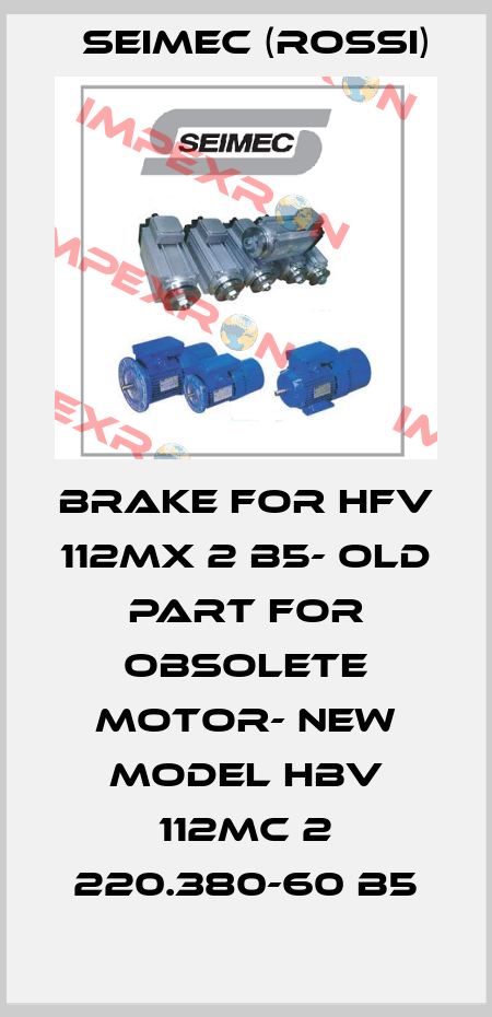 Brake for HFV 112MX 2 B5- old part for obsolete motor- new model HBV 112MC 2 220.380-60 B5 Seimec (Rossi)