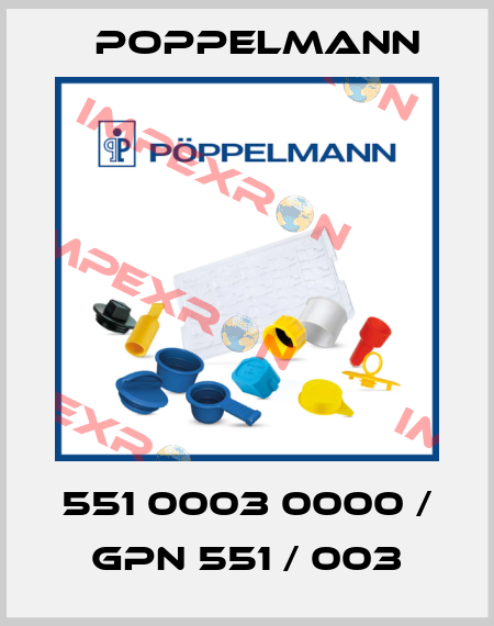 551 0003 0000 / GPN 551 / 003 Poppelmann