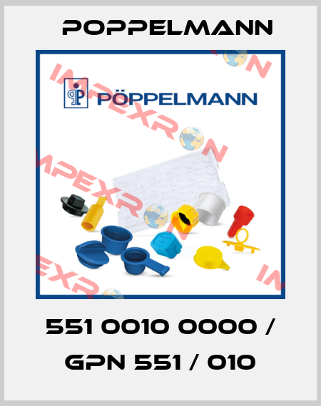 551 0010 0000 / GPN 551 / 010 Poppelmann