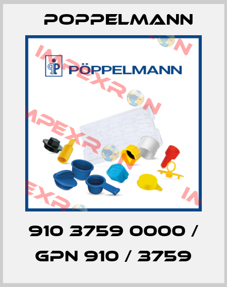 910 3759 0000 / GPN 910 / 3759 Poppelmann