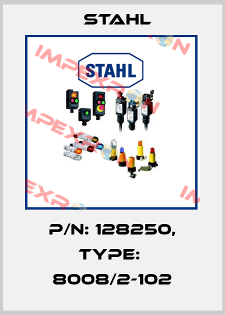 P/N: 128250, Type:  8008/2-102 Stahl
