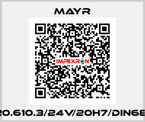 6/820.610.3/24V/20H7/DIN6885-1 Mayr