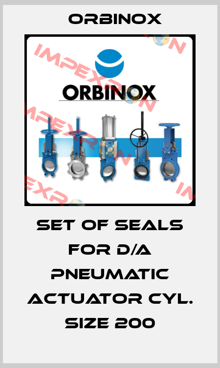Set of Seals for d/a Pneumatic Actuator Cyl. Size 200 Orbinox
