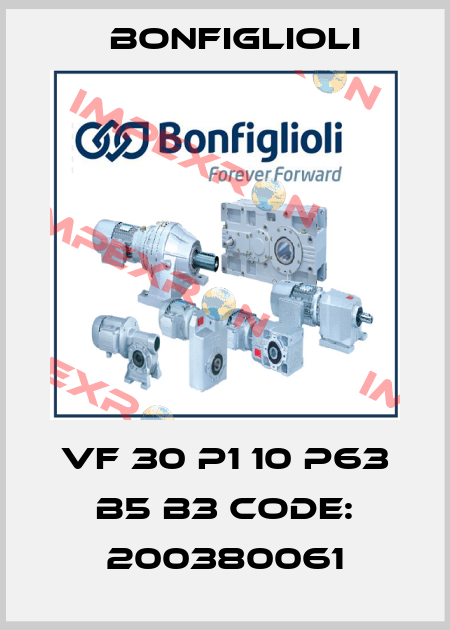 VF 30 P1 10 P63 B5 B3 CODE: 200380061 Bonfiglioli