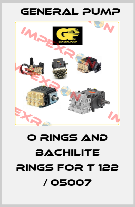 O rings and Bachilite rings for T 122 / 05007 General Pump