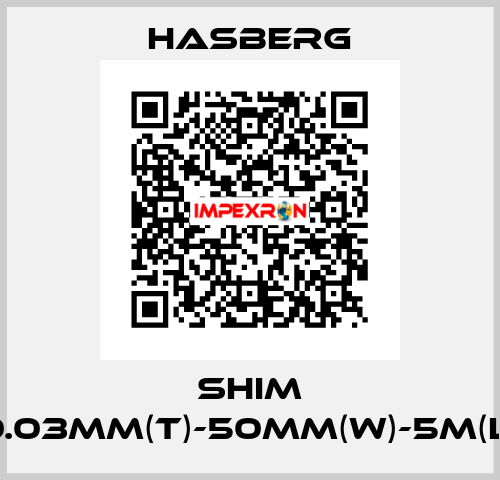 SHIM 0.03MM(T)-50MM(W)-5M(L) Hasberg
