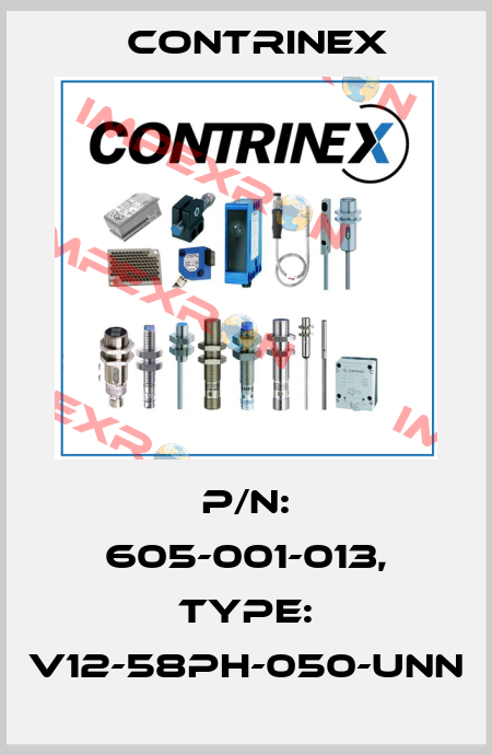 p/n: 605-001-013, Type: V12-58PH-050-UNN Contrinex