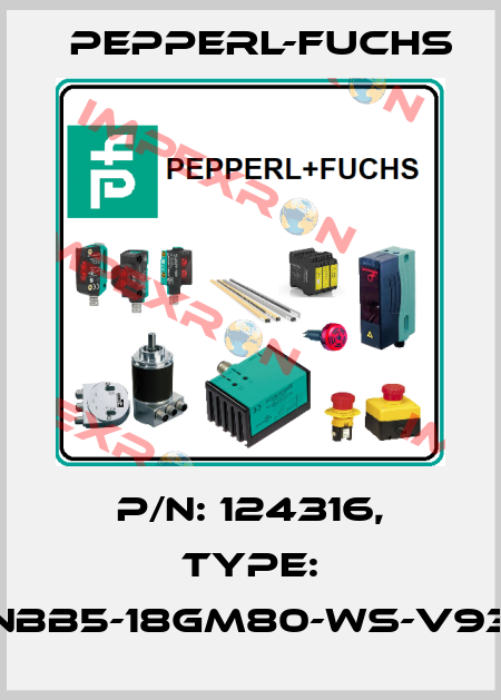 p/n: 124316, Type: NBB5-18GM80-WS-V93 Pepperl-Fuchs