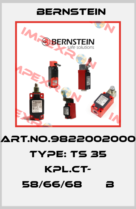 Art.No.9822002000 Type: TS 35 KPL.CT- 58/66/68       B Bernstein
