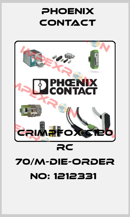 CRIMPFOX-C120 RC 70/M-DIE-ORDER NO: 1212331  Phoenix Contact