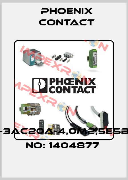 EV-T2M3PC-3AC20A-4,0M2,5ESBK00-ORDER NO: 1404877  Phoenix Contact