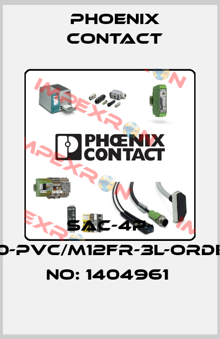SAC-4P- 5,0-PVC/M12FR-3L-ORDER NO: 1404961  Phoenix Contact