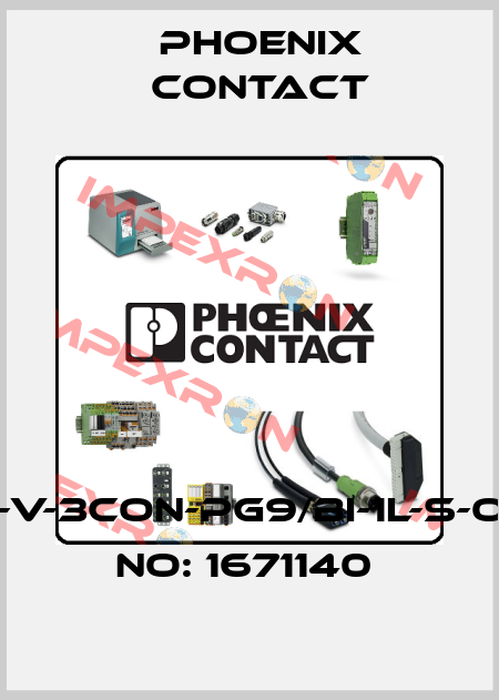 SACC-V-3CON-PG9/BI-1L-S-ORDER NO: 1671140  Phoenix Contact