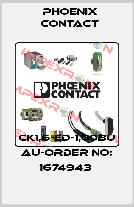 CK1,6-ED-1,00BU AU-ORDER NO: 1674943  Phoenix Contact