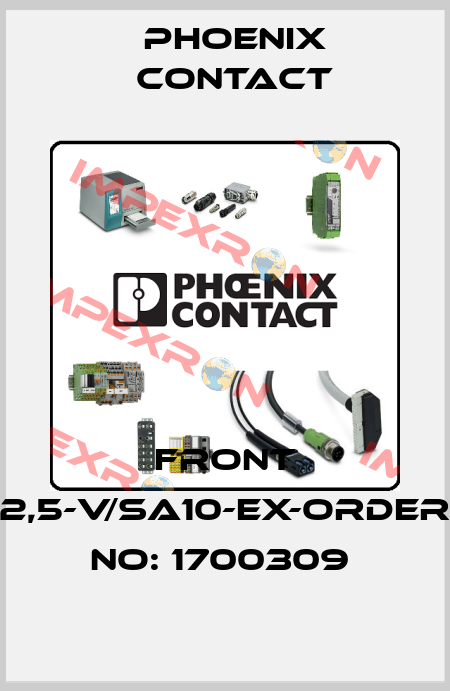FRONT 2,5-V/SA10-EX-ORDER NO: 1700309  Phoenix Contact
