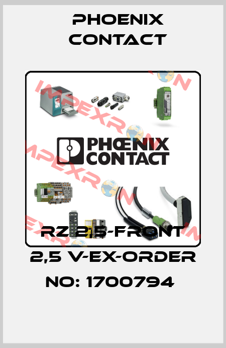 RZ 2,5-FRONT 2,5 V-EX-ORDER NO: 1700794  Phoenix Contact