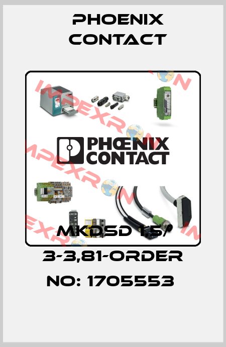 MKDSD 1,5/ 3-3,81-ORDER NO: 1705553  Phoenix Contact