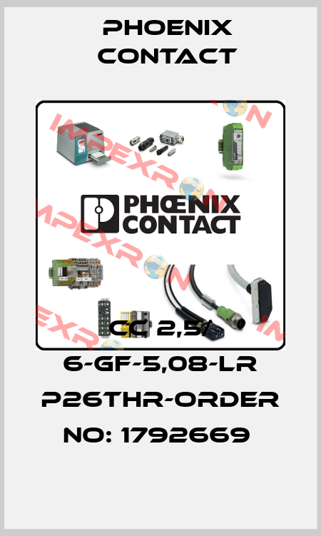CC 2,5/ 6-GF-5,08-LR P26THR-ORDER NO: 1792669  Phoenix Contact