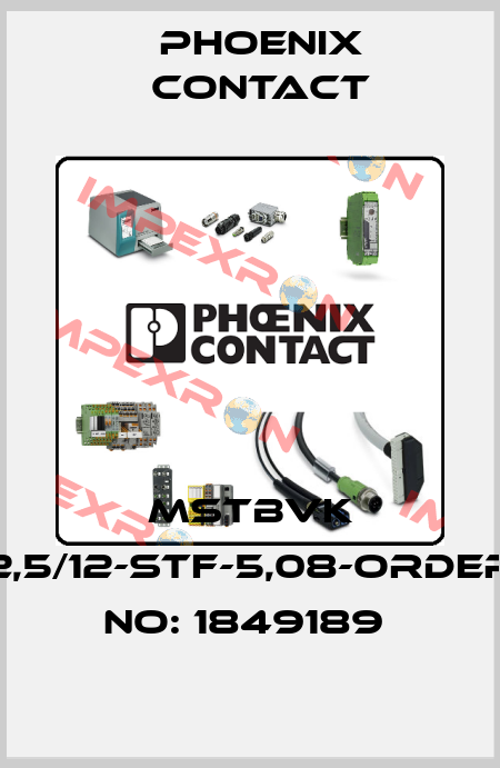 MSTBVK 2,5/12-STF-5,08-ORDER NO: 1849189  Phoenix Contact