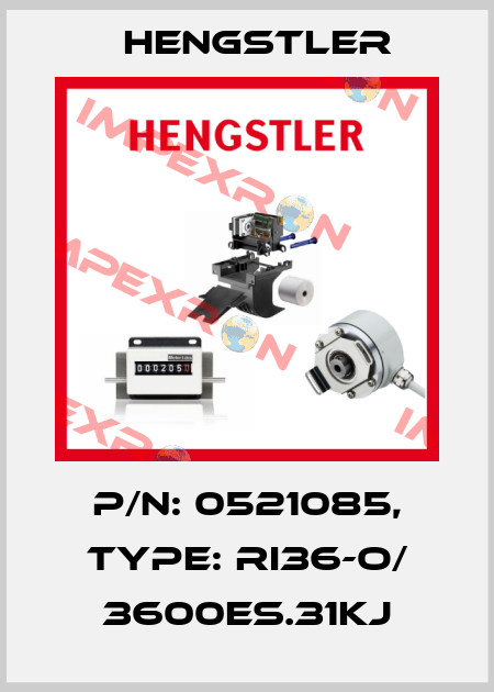 p/n: 0521085, Type: RI36-O/ 3600ES.31KJ Hengstler