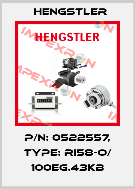 p/n: 0522557, Type: RI58-O/ 100EG.43KB Hengstler