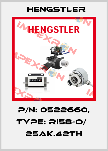 p/n: 0522660, Type: RI58-O/   25AK.42TH Hengstler