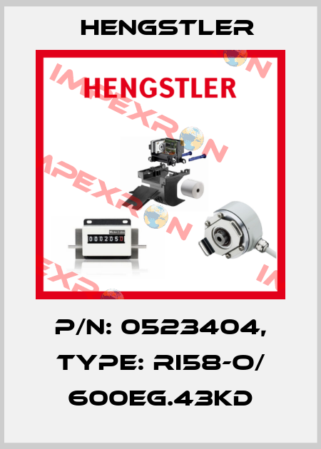 p/n: 0523404, Type: RI58-O/ 600EG.43KD Hengstler