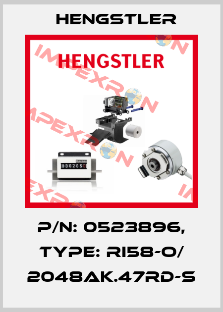 p/n: 0523896, Type: RI58-O/ 2048AK.47RD-S Hengstler