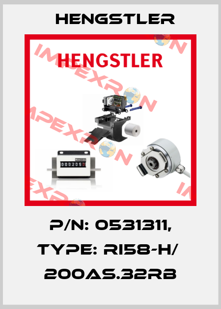 p/n: 0531311, Type: RI58-H/  200AS.32RB Hengstler